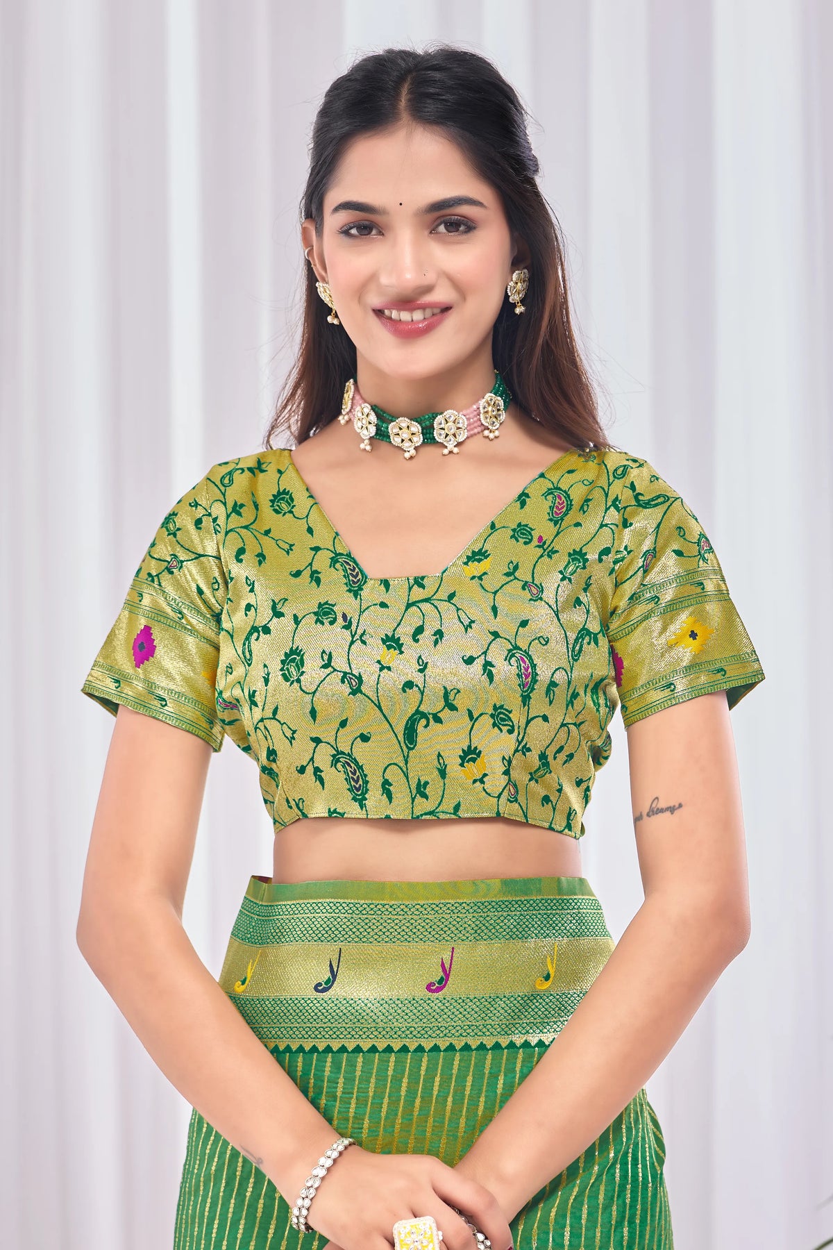 Bridal Peacock Zari Saree