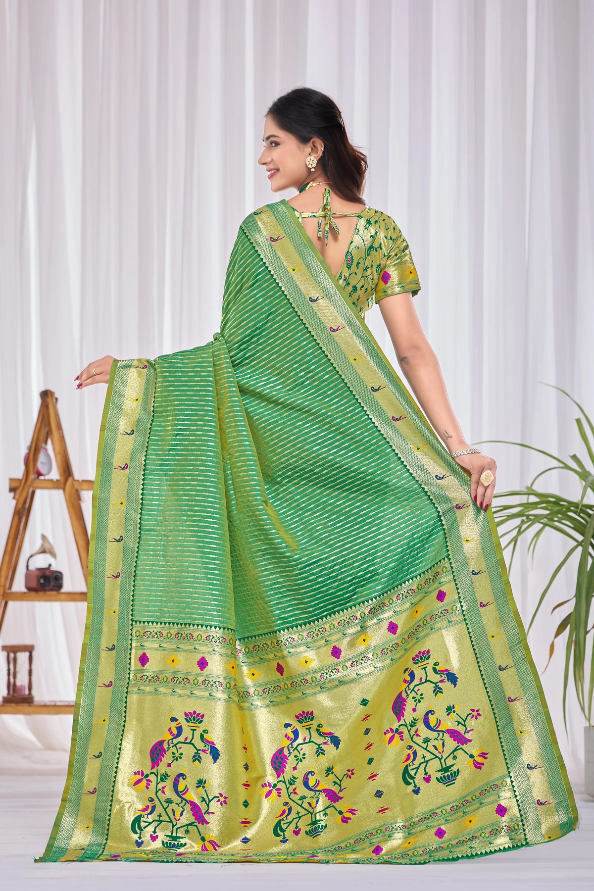 Bridal Peacock Zari Saree
