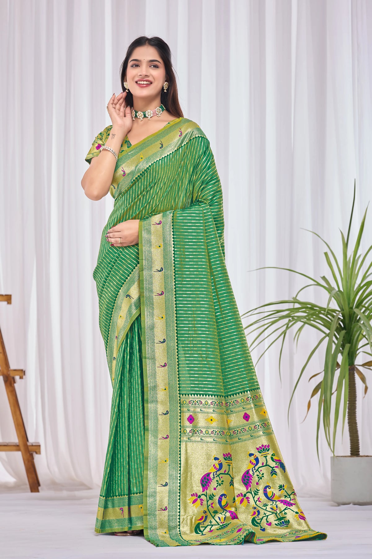 Bridal Peacock Zari Saree