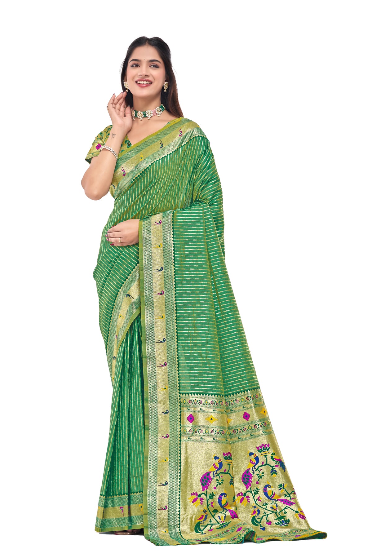 Bridal Peacock Zari Saree