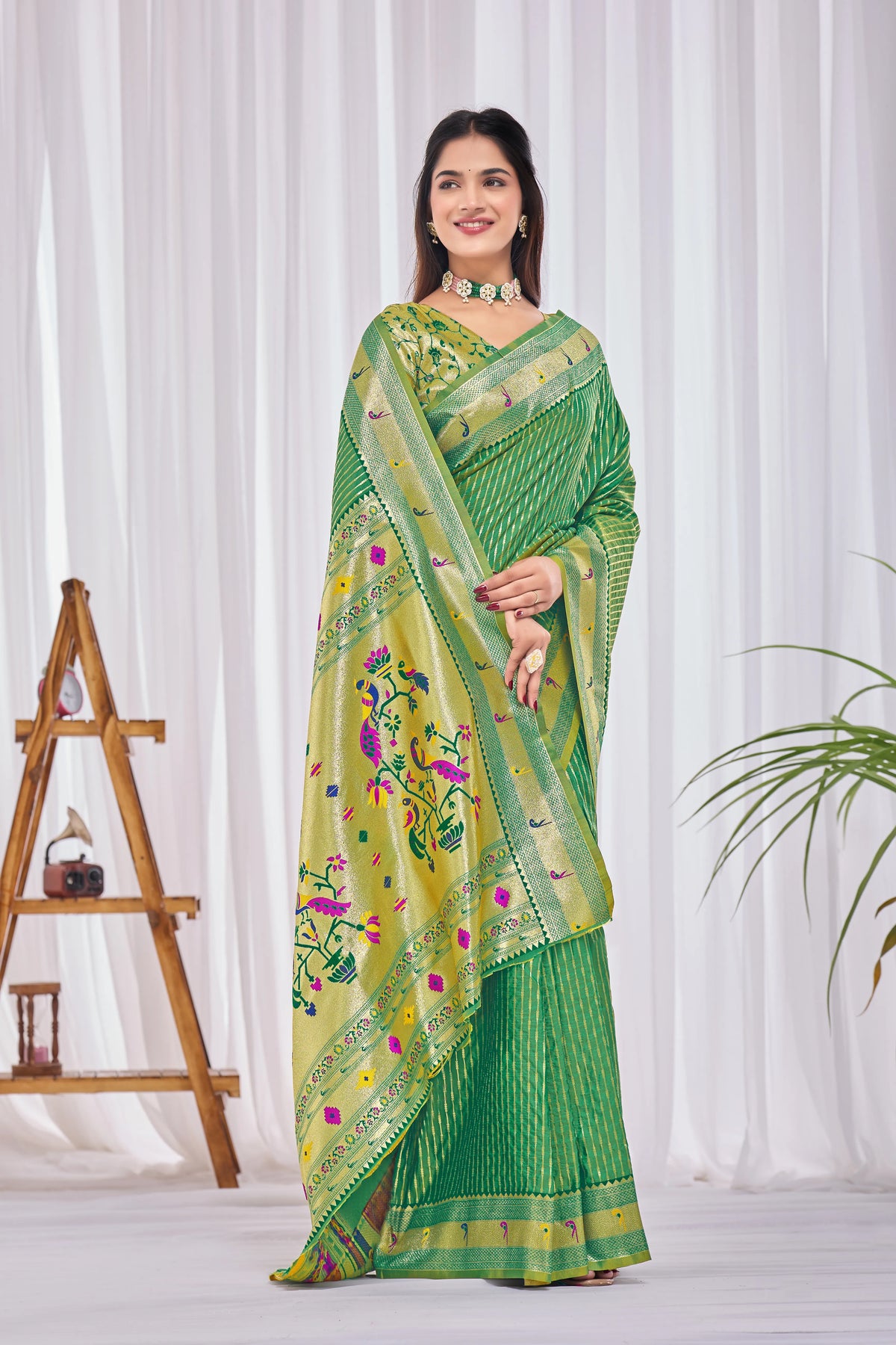 Bridal Peacock Zari Saree