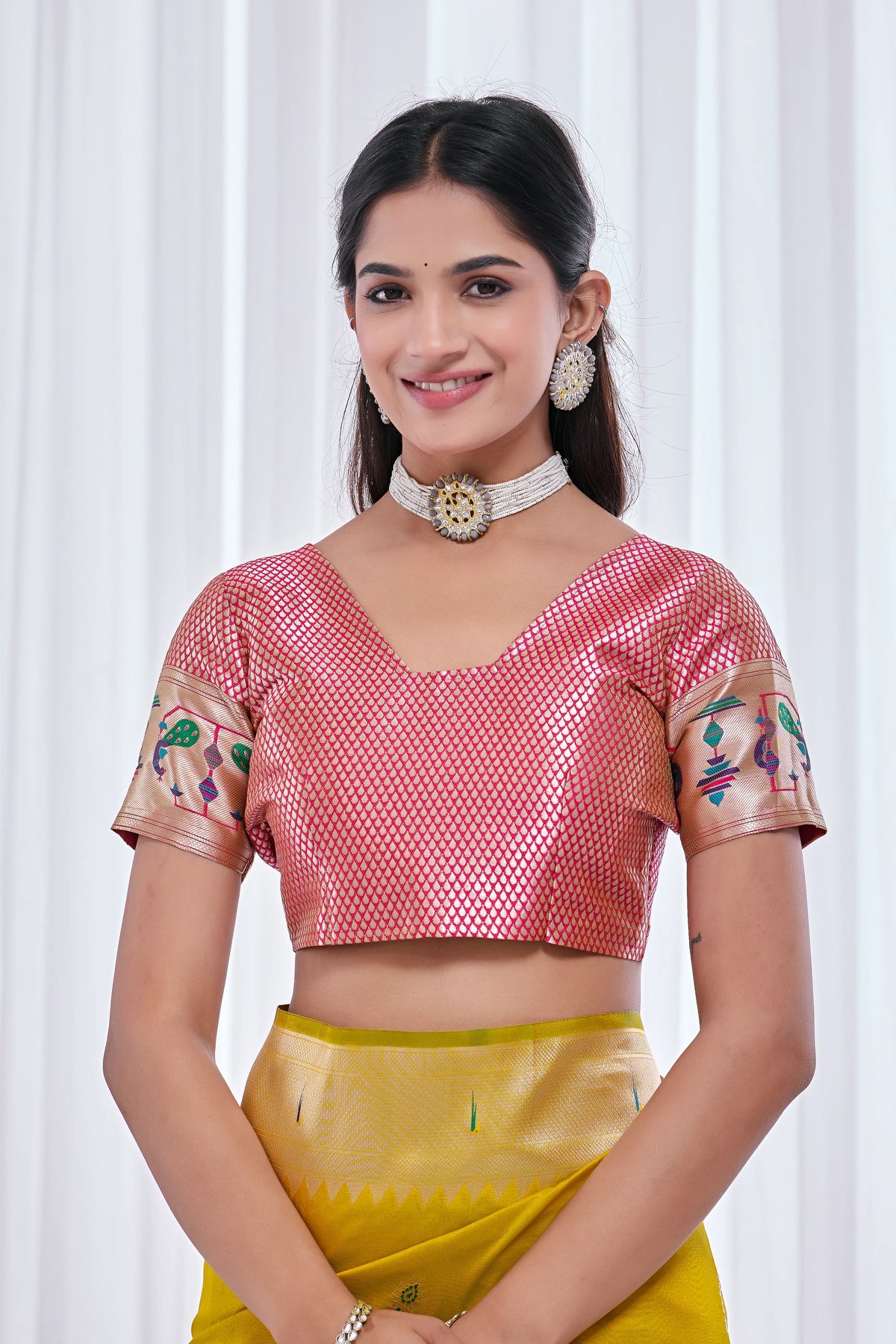 Golden Zari Woven Silk Saree