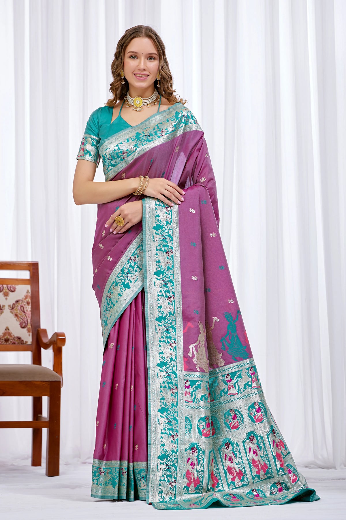 Graceful Baluchari Weave Saree