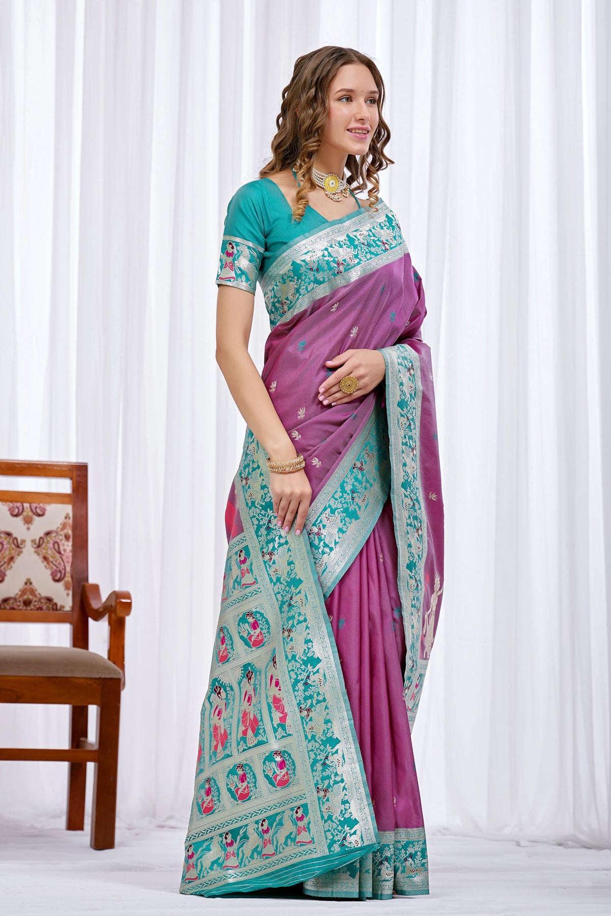 Graceful Baluchari Weave Saree