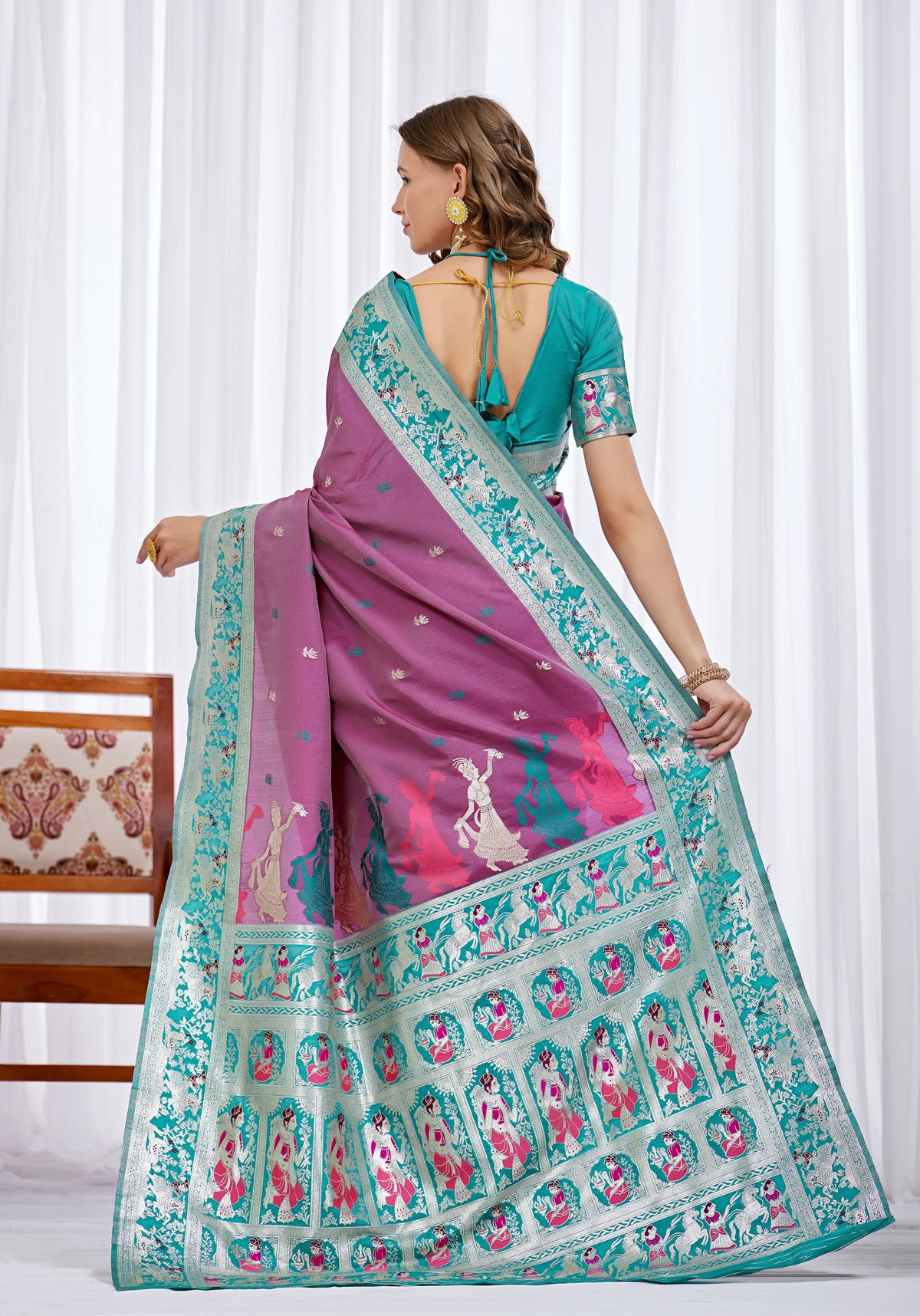 Graceful Baluchari Weave Saree