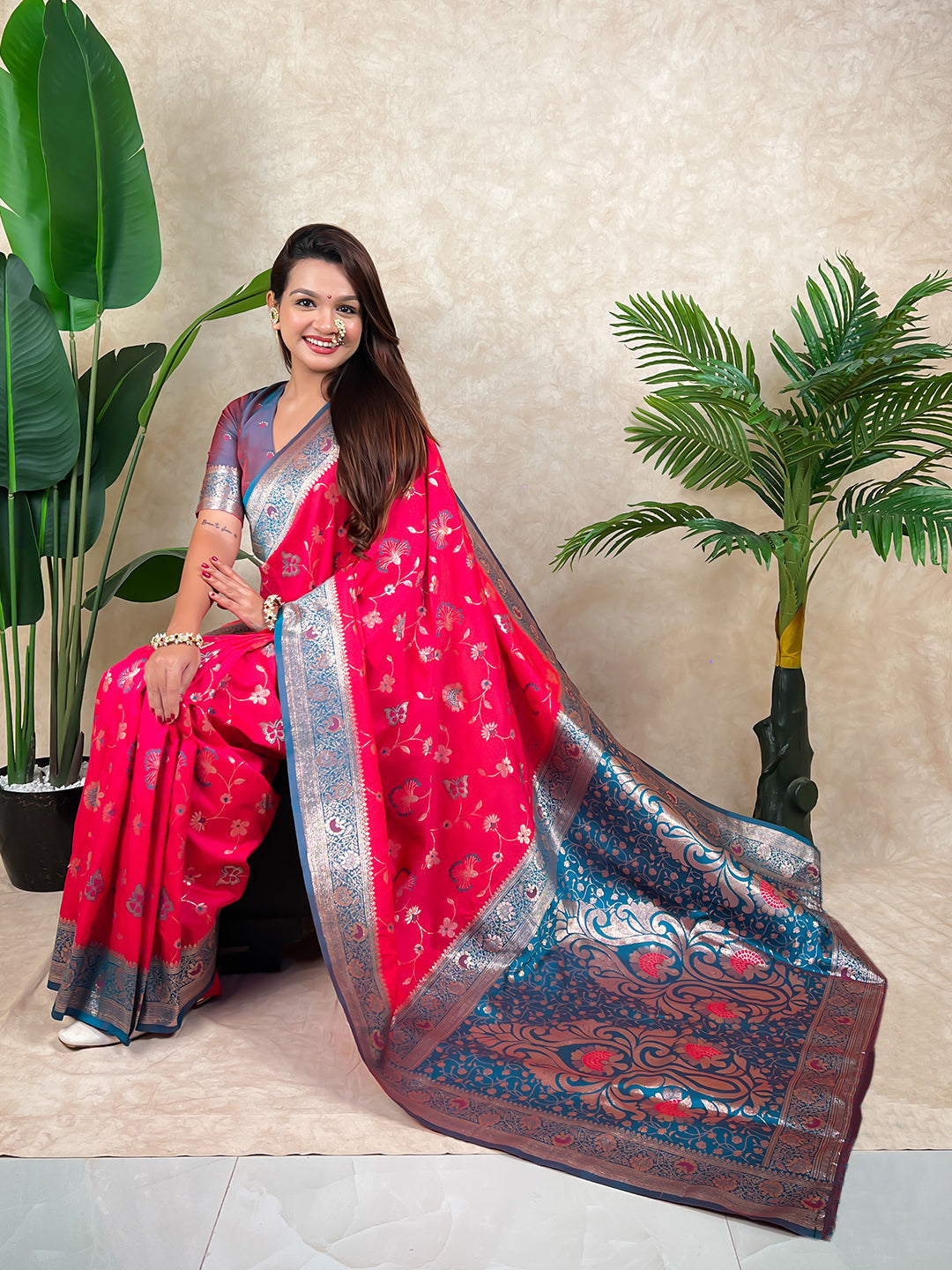 Premium Peacock Motif Saree