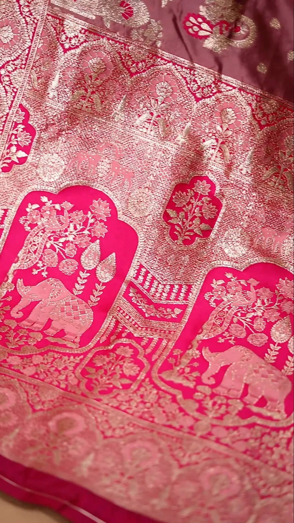 Maharani Heritage Pink Silk Saree